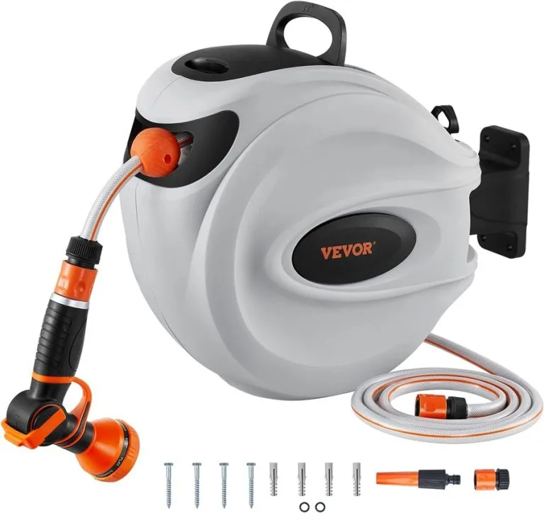 Enrouleur tuyau arrosage mural Vevor et ses accessoires